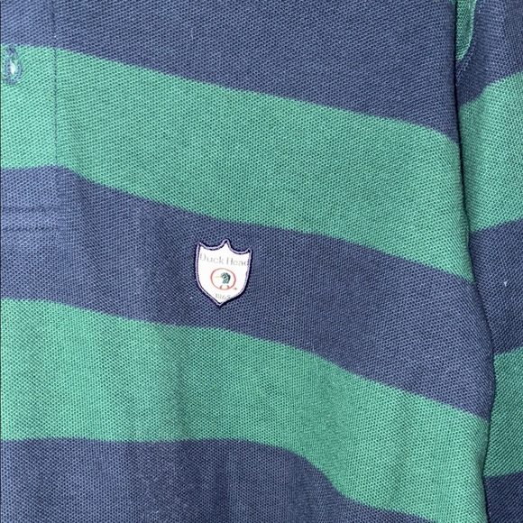 Duck Head Green and Blue Striped Polo Shirt - Picture 3 of 5